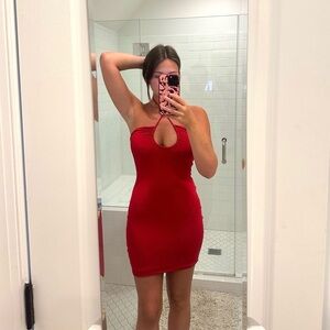 Halter Red Mini Dress